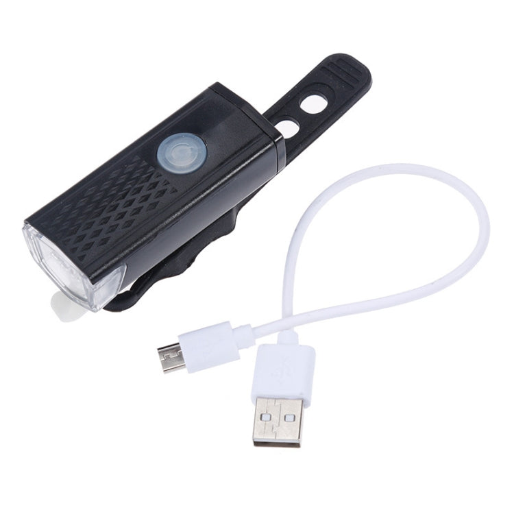 自行車高亮度 USB 可充電燈 防水自行車前燈尾燈組，前燈 + 尾燈（黑色）
