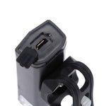 自行車高亮度 USB 可充電燈 防水自行車前燈尾燈組，前燈 + 尾燈（黑色）
