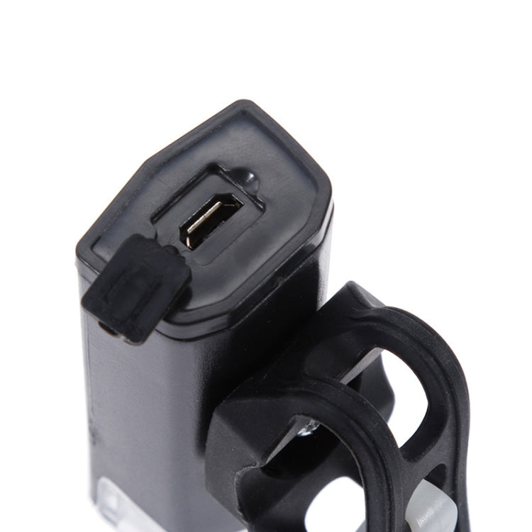 自行車高亮度 USB 可充電燈 防水自行車前燈尾燈組，前燈 + 尾燈（黑色）