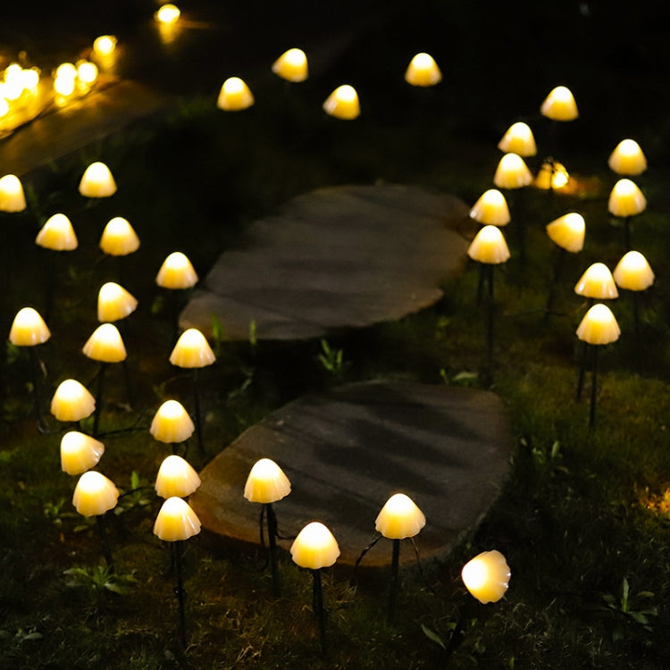 太陽能蘑菇草坪燈 戶外防水花園別墅景觀裝飾串燈, 3.8m 10顆LED, 5m 20顆LED, 6.5m 30顆LED