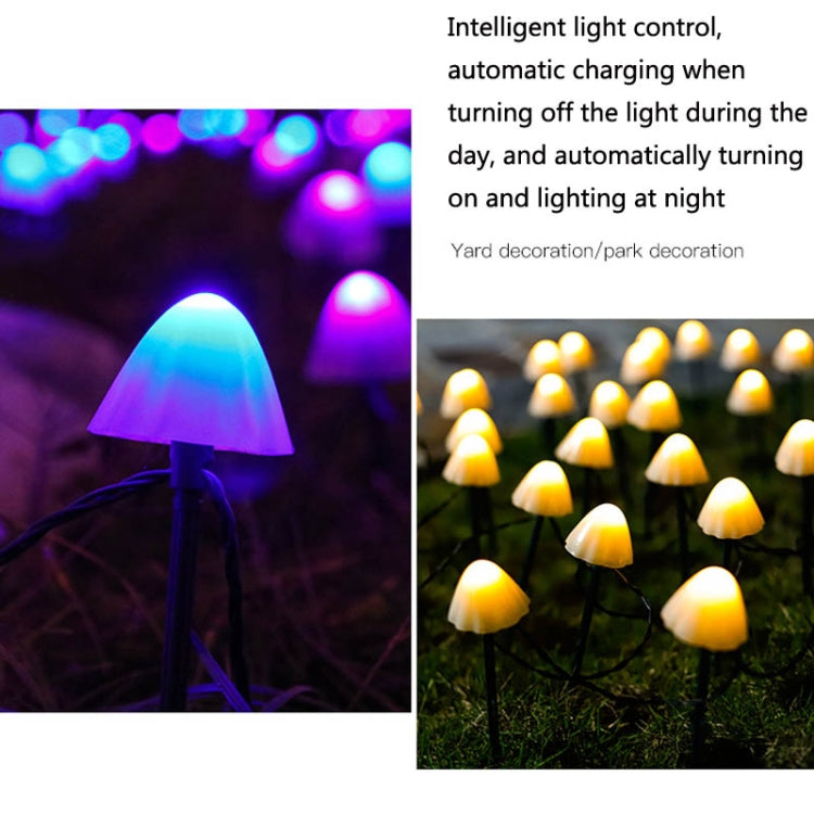 太陽能蘑菇草坪燈 戶外防水花園別墅景觀裝飾串燈, 3.8m 10顆LED, 5m 20顆LED, 6.5m 30顆LED