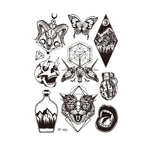 10 件深色螢光變色動物發光花臂防水成人紋身貼紙, BY-001, BY-002, BY-003, BY-004, BY-005, BY-006, BY-007, BY-008