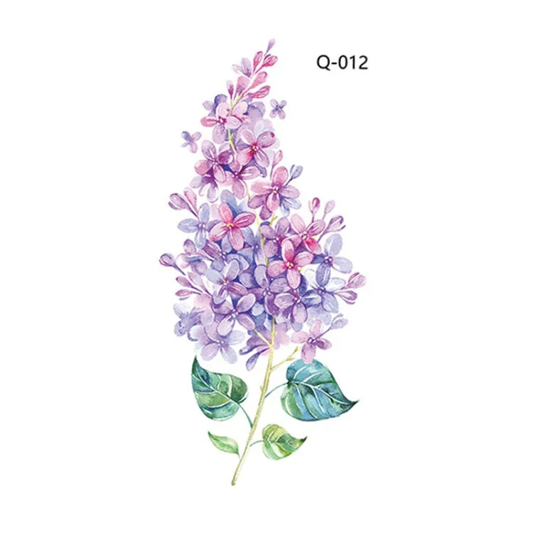 50片文藝小清新花朵紋身貼紙 玫瑰 防水持久 手臂貼紙，Q-001, Q-002, Q-003, Q-012, Q-016, Q-017, Q-019, Q-022, Q-025, Q-029, Q-031, Q-032
