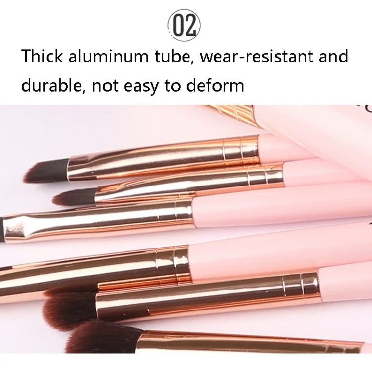 ZOREYA ZS744 7合1化妝刷套裝美容工具刷，粉色+包，黑色+包，粉色+鐵盒，黑色+鐵盒