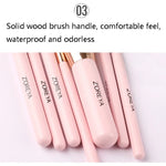 ZOREYA ZS744 7合1化妝刷套裝美容工具刷，粉色+包，黑色+包，粉色+鐵盒，黑色+鐵盒