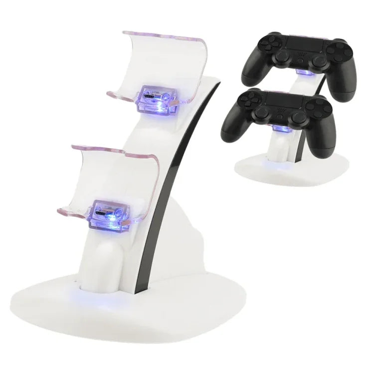 IPLAY LED 微型雙控制器支架充電器 2 LED 微型 USB 手把快速充電底座 支架 充電器 適用 PS4 控制器，適用 Xbox One 控制器