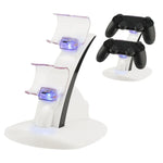 IPLAY LED 微型雙控制器支架充電器 2 LED 微型 USB 手把快速充電底座 支架 充電器 適用 PS4 控制器，適用 Xbox One 控制器