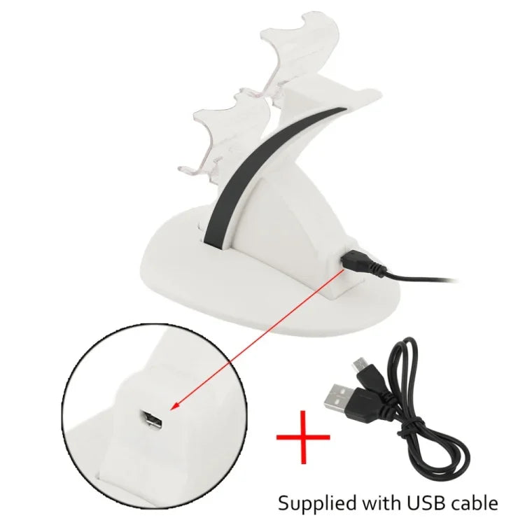 IPLAY LED 微型雙控制器支架充電器 2 LED 微型 USB 手把快速充電底座 支架 充電器 適用 PS4 控制器，適用 Xbox One 控制器