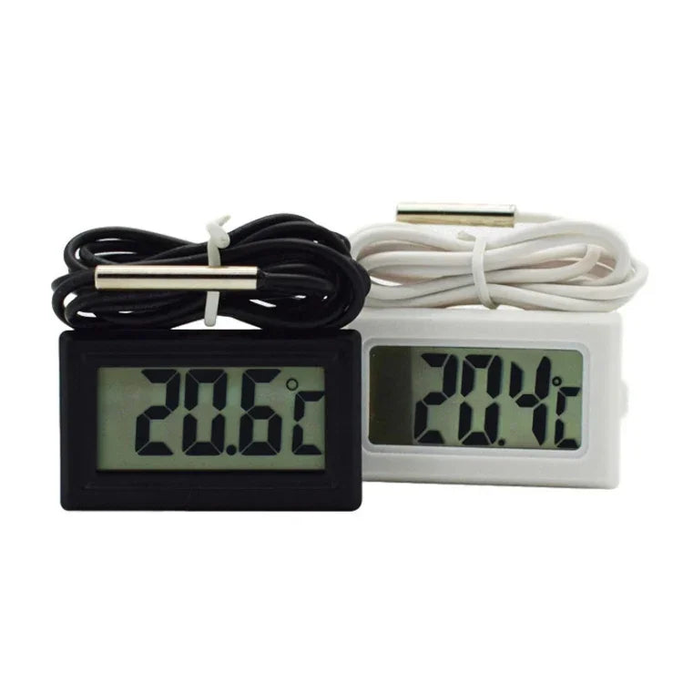 魚缸數位溫度計防水探頭電子測溫器，線長：5m（黑色）、1m（黑色）、1m（白色）、2m（黑色）、2m（白色）、5m（黑色）