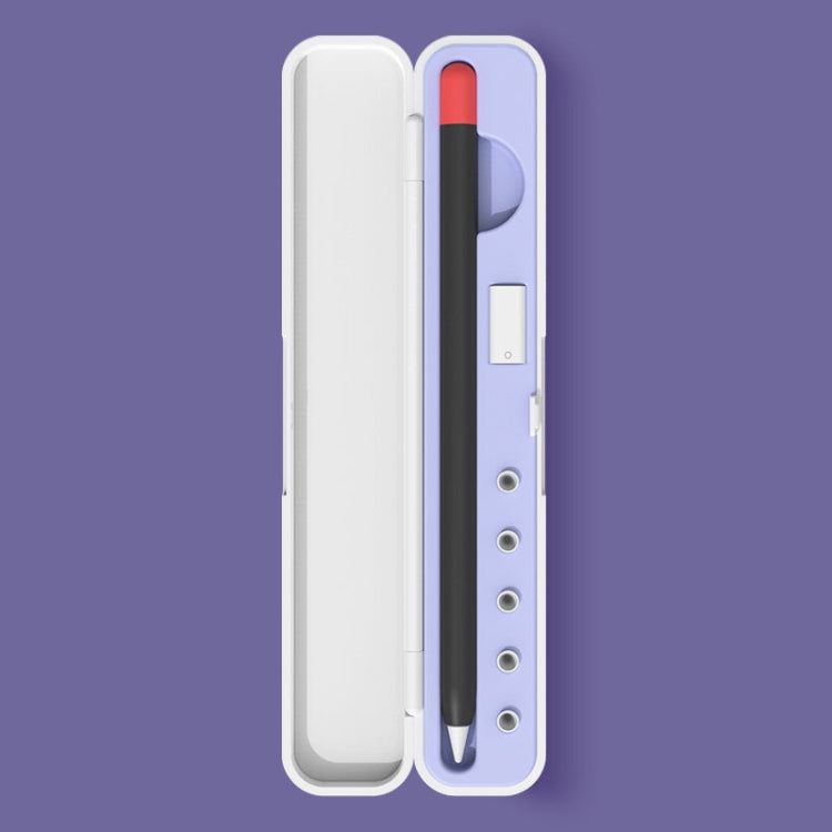矽膠觸控筆保護收納盒，適用於Apple Pencil 1 / 2，規格：8mm（石墨黑）、8mm（丁香紫）、8mm（深夜綠）、8mm（冰川藍）、10mm（石墨黑）、10mm（丁香紫）、10mm（深夜綠）