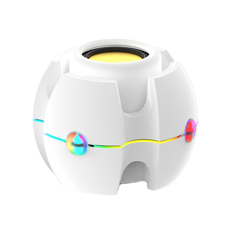 RGB 燈光效果陀螺造型無線藍牙音響，白色、粉色、藍色、黑色、紅色