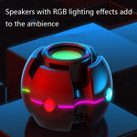 RGB 燈光效果陀螺造型無線藍牙音響，白色、粉色、藍色、黑色、紅色