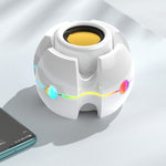 RGB 燈光效果陀螺造型無線藍牙音響，白色、粉色、藍色、黑色、紅色