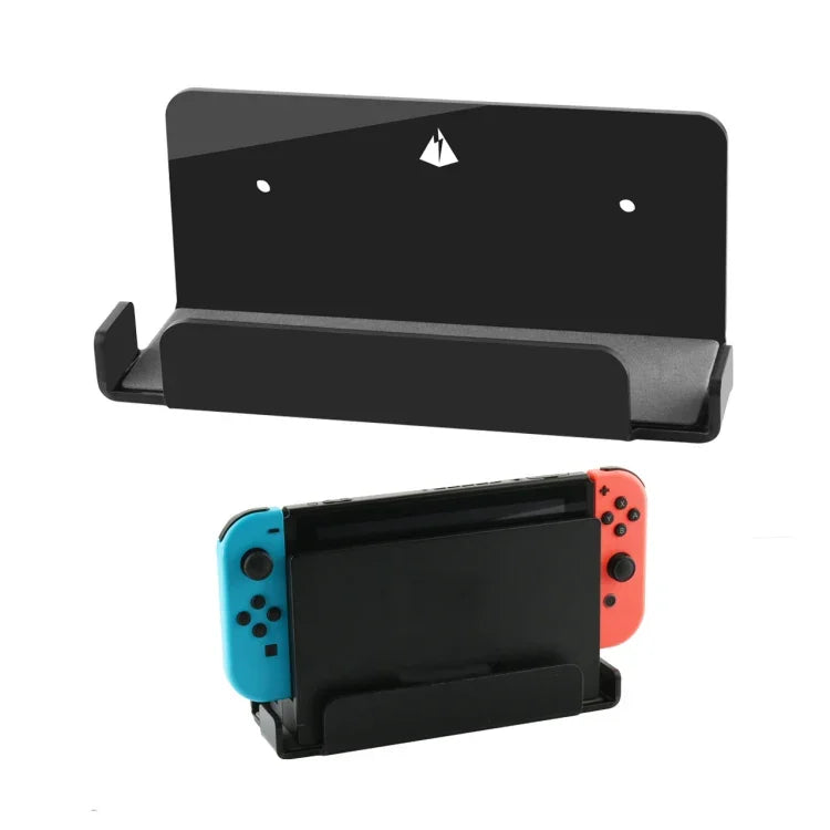 遊戲主機壁掛收納架，遊戲主機配件收納架，適用 Nintendo Switch，黑色壓克力，透明壓克力