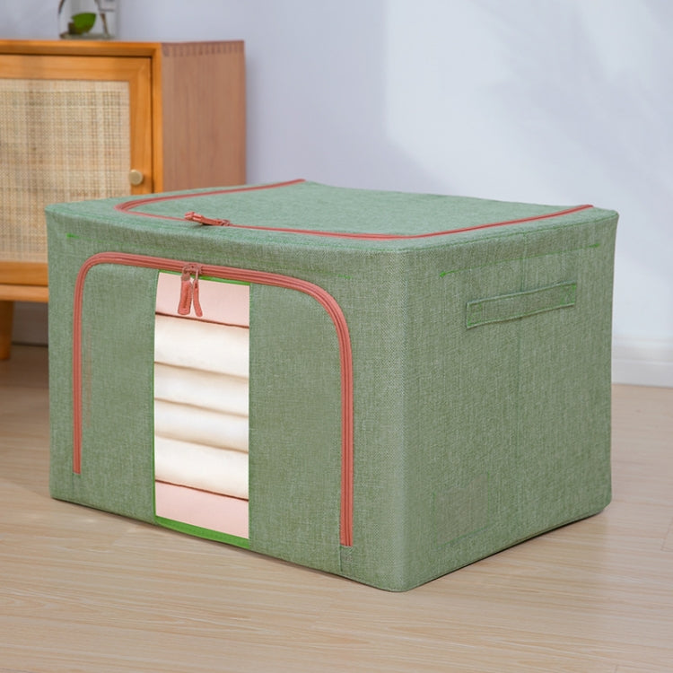 布藝鋼架被子衣物收納箱 棉麻收納袋 帶窗，22L 39x29x20cm，100L 60x42x40cm，66L 50x40x33cm，24L 40x30x20cm