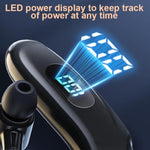 Q20藍牙5.2商務數字顯示運動耳掛立體聲耳機，Q20黑色，Q20白色，Q20綠色，Q20粉色，Q20黃色，Q20藍色