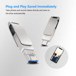USB 3.0 + 8 針 + USB-C / Type-C 三合一手機電腦金屬旋轉隨身碟，32GB，16GB，64GB