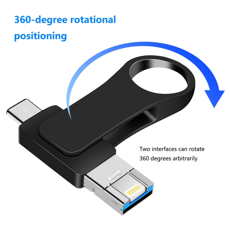 USB 3.0 + 8 針 + USB-C / Type-C 三合一行動電腦金屬隨身碟，8GB，16GB，32GB，64GB