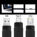USB 3.0 + 8 針 + USB-C / Type-C 三合一行動電腦金屬隨身碟，8GB，16GB，32GB，64GB