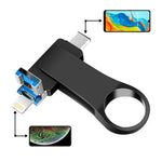 USB 3.0 + 8 針 + USB-C / Type-C 三合一行動電腦金屬隨身碟，8GB，16GB，32GB，64GB