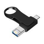USB 3.0 + 8 針 + USB-C / Type-C 三合一行動電腦金屬隨身碟，8GB，16GB，32GB，64GB