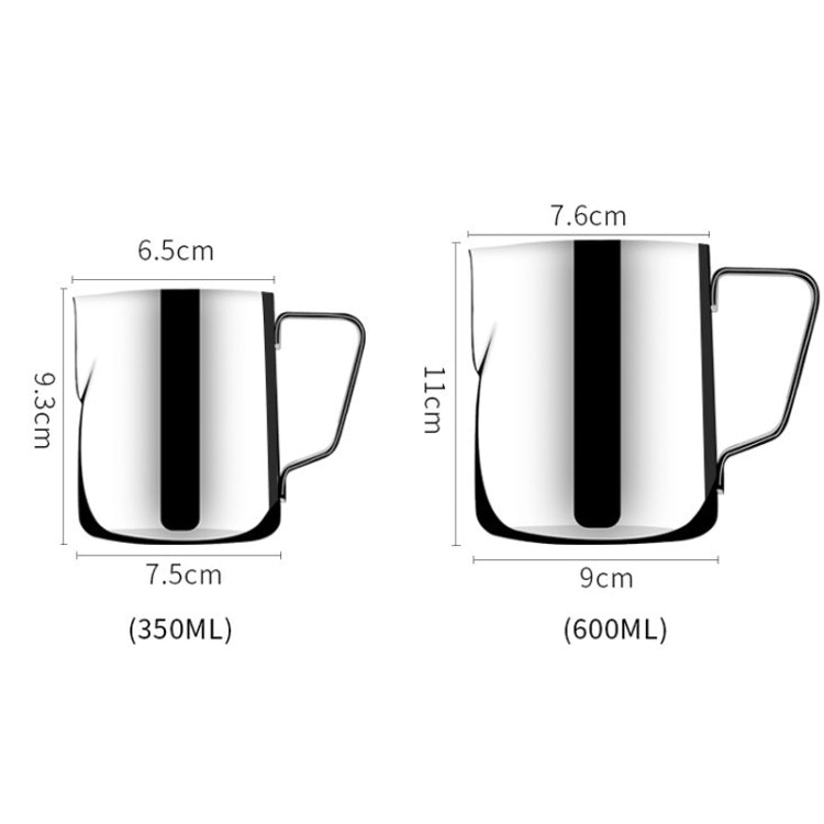 內刻度拉花杯 不鏽鋼奶泡杯 咖啡用具，350ml，600ml