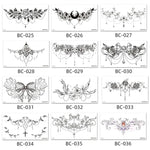10片防水紋身貼紙 鎖骨胸部疤痕遮蓋貼紙，BC-025, BC-026, BC-027, BC-028, BC-029, BC-030, BC-031, BC-032, BC-033, BC-034, BC-035, BC-036