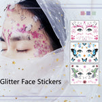 10片防水音樂節亮片紋身貼紙，LG-001，LG-002，LG-003，LG-004，LG-005，LG-006