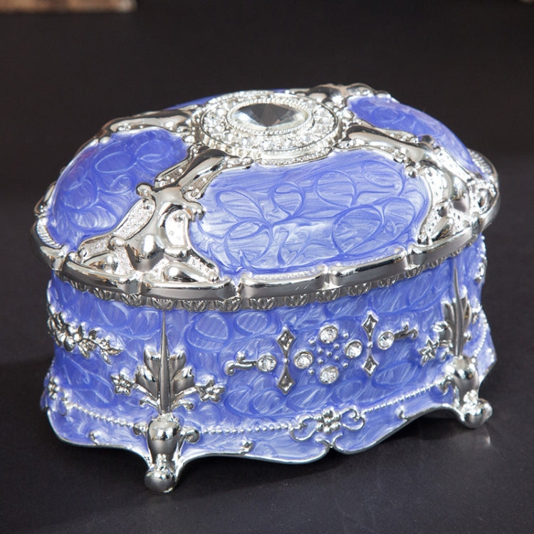 金屬橢圓鑽石珠寶收納盒 生日婚禮禮物，8.5x6x6cm，11x7.5x7cm