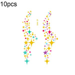 10片燙金防水音樂節面部紋身貼紙，VS-001、VS-002、VS-003、VS-004、VS-005、VS-006、VS-007、VS-008、VS-009、VS-010