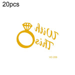 20片防水單身派對燙金婚禮新娘紋身貼紙，VC-204、VC-205、VC-206、VC-207、VC-208、VC-209、VC-210、VC-211、VC-212、VC-213、VC-214、VC-215、VC-216、VC-217、VC-218、VC-227、VC-228、VC-229、VC-230、VC-231、VC-232、VC-233