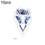 10片防水小清新水轉印彩色紋身貼紙，RC-501、RC-502、RC-503、RC-504、RC-505、RC-506、RC-507、RC-508、RC-509、RC-510、RC-511、RC-512、RC-513、RC-514、RC-515、RC-516