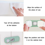 Children Anti-pinch Hand-opening Door Safety Lock, Light Gray, Green