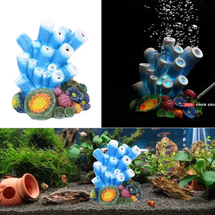 水族箱造景增氧裝飾氣泡石人工珊瑚擺飾，人工珊瑚擺飾