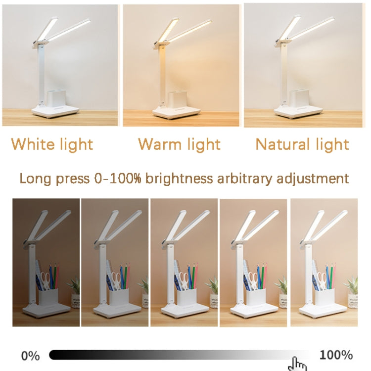 雙頭照明LED充電桌燈，款式：插電版+線，充電3600mAh+線，充電4000mAh+線