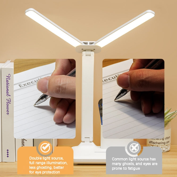 雙頭照明LED充電桌燈，款式：插電版+線，充電3600mAh+線，充電4000mAh+線