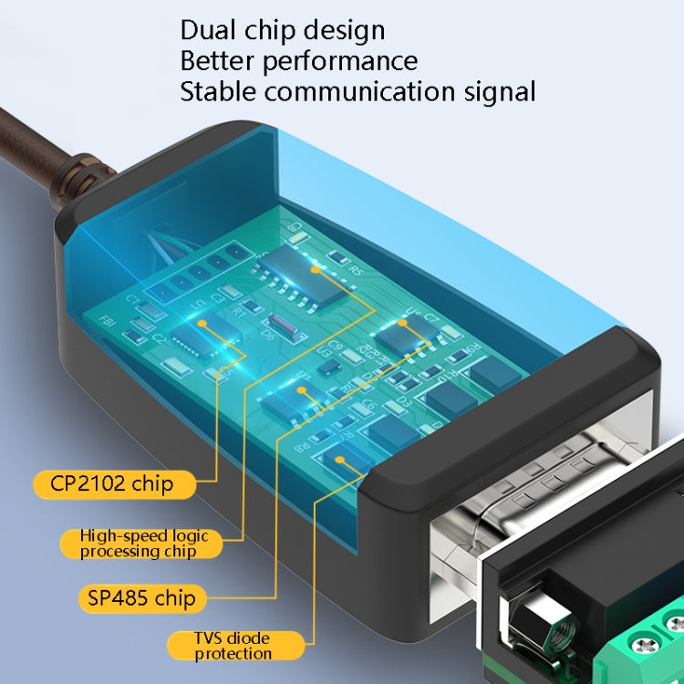 DTECH DT-5019 USB 轉 RS485 / RS422 轉換線，FT232 晶片，長度：0.5m、1.5m