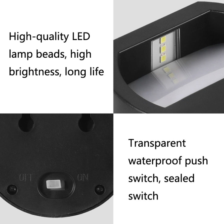 太陽能戶外防水LED圓形壁燈樓梯燈，白光，暖光
