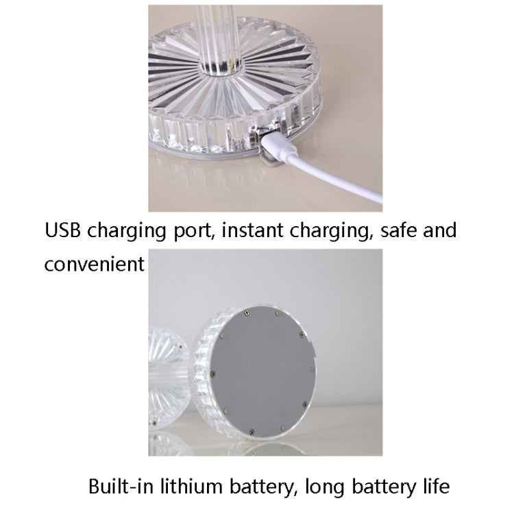 USB 充電觸控鑽石水晶桌燈，USB 充電（三色光），USB 充電（RGB 遙控 16 色）
