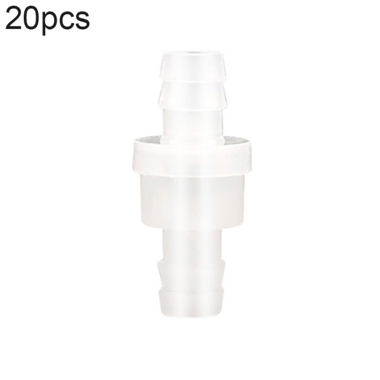 20 件魚缸增氧泵氣管止回閥，4mm（紅色）、4mm（黑色）、4mm（白色）、4mm（藍色）、8mm（紅色）、10mm（白色）、12mm（白色）、4mm（白紅）