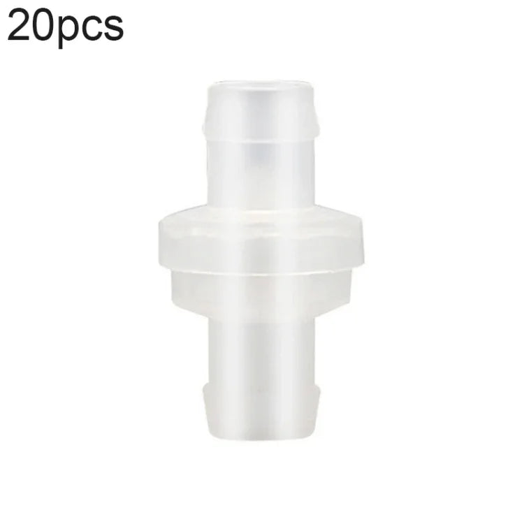 20 件魚缸增氧泵氣管止回閥，4mm（紅色）、4mm（黑色）、4mm（白色）、4mm（藍色）、8mm（紅色）、10mm（白色）、12mm（白色）、4mm（白紅）