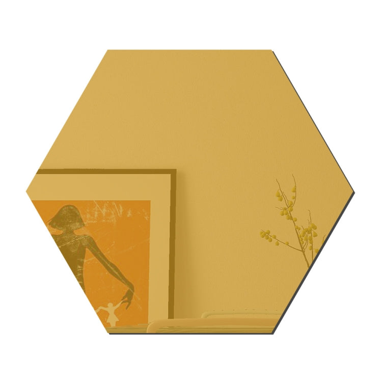 Ym300 16件套家用個人牆貼DIY壓克力牆面裝飾鏡，六角黑色，六角銀色，六角金色，四方黑色，四方銀色，四方金色，三角黑色，三角銀色，三角金色