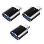 3 件組 USB 3.0 母頭轉 USB-C / Type-C 公頭 OTG 轉接器附指示燈，3 件組含指示燈