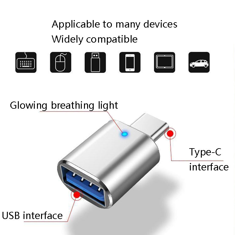 3 件組 USB 3.0 母頭轉 USB-C / Type-C 公頭 OTG 轉接器附指示燈，3 件組含指示燈