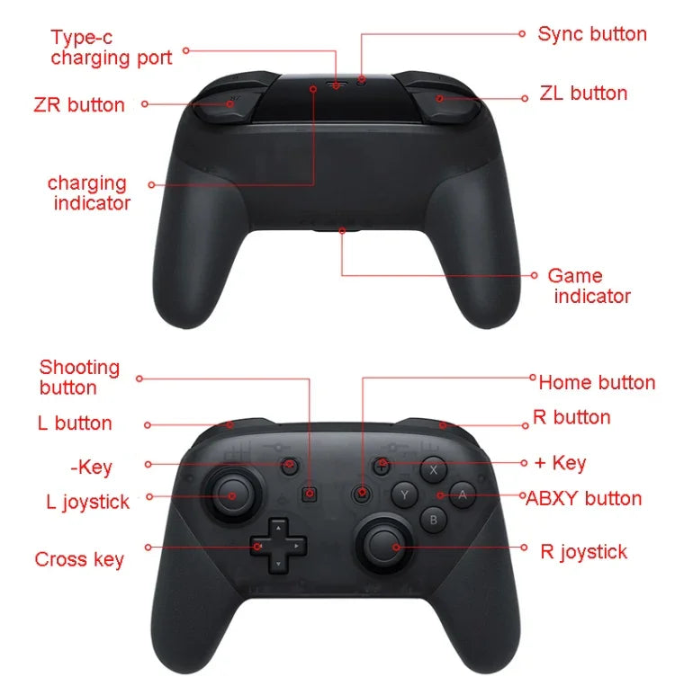 L-0326 Switch Pro 無線遊戲手把，款式：黑色、綠粉色、黑色 - 全功能 + NFC + 喚醒 (1:1)、綠粉色 - 全功能 + NFC + 喚醒 (1:1)、黑色 - 全功能高清版、綠色 - 全功能高清版