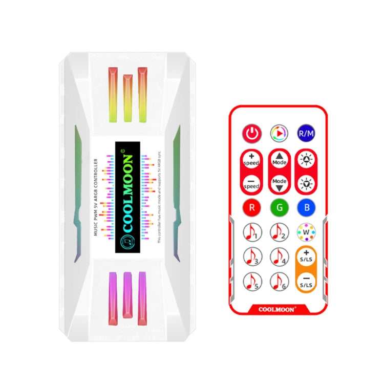 COOLMOON CM-MPAC PWM 5V ARGB 散熱風扇遙控器 適用電腦機殼，款式：4 合 1（白色）、4 合 1（黑色）、3 合 1 控制器（白色）、3 合 1 控制器（黑色）