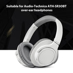 2 件裝 Audio-Technica ATH-SR30BT 專用蛋白皮耳機耳罩，黑色蛋白皮