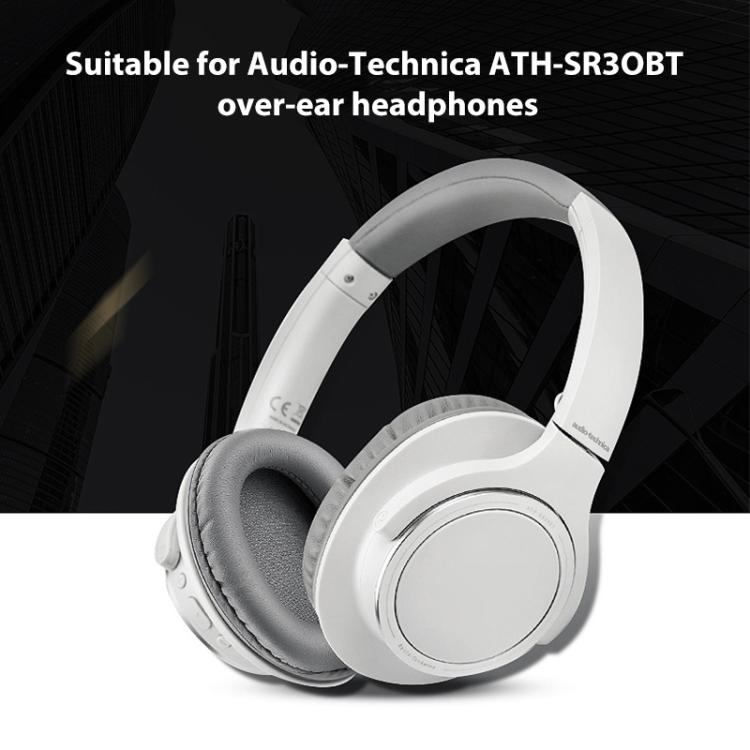 2 件裝 Audio-Technica ATH-SR30BT 專用蛋白皮耳機耳罩，黑色蛋白皮