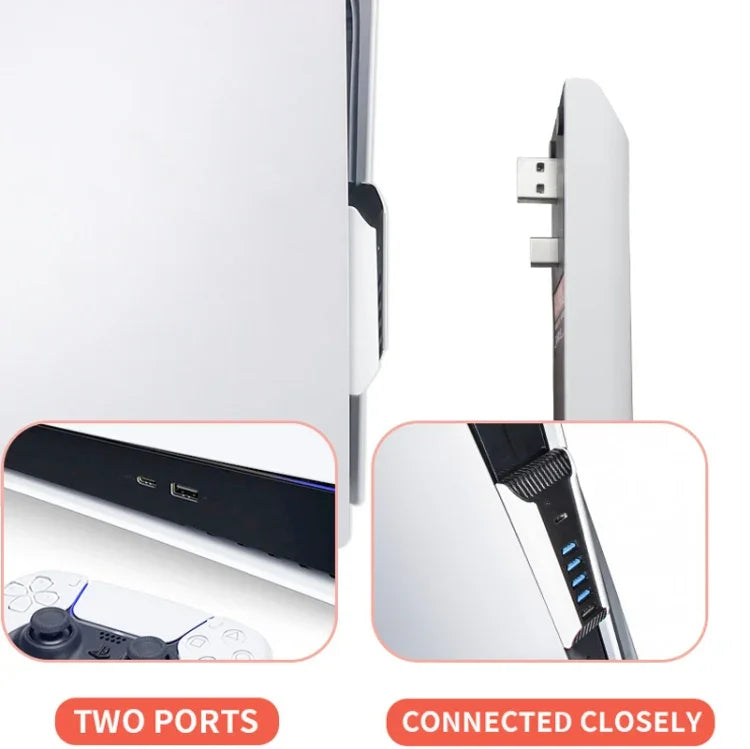 5 合 1 USB 集線器 適用於 PS5 主機，適用於 PS5 5 合 1