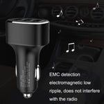 QIAKEY GT690C Dual USB + USB-C / Type-C Aluminum Alloy Three-Hole Car Charger, Black, Gray